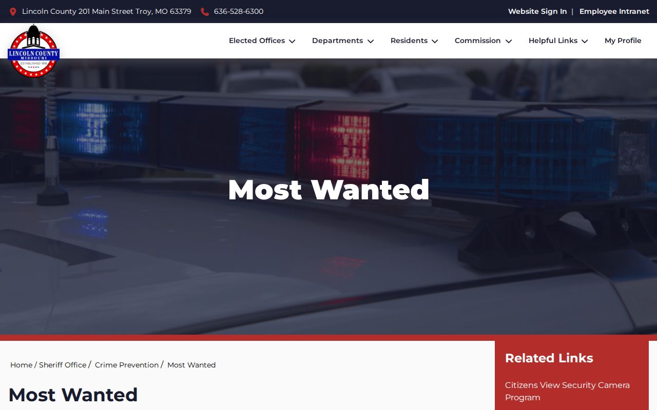 Lincoln County Sheriff Most Wanted warning